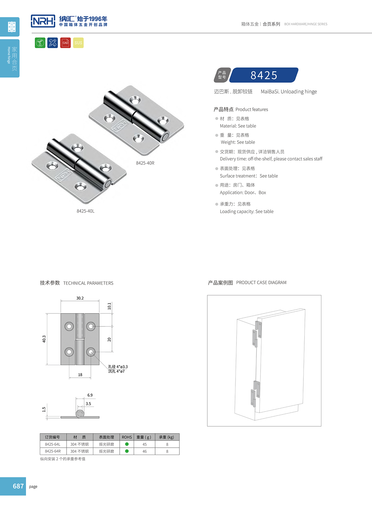 蜜桃视频APP在线观看/NRH 8425-64-Z 电箱铰链